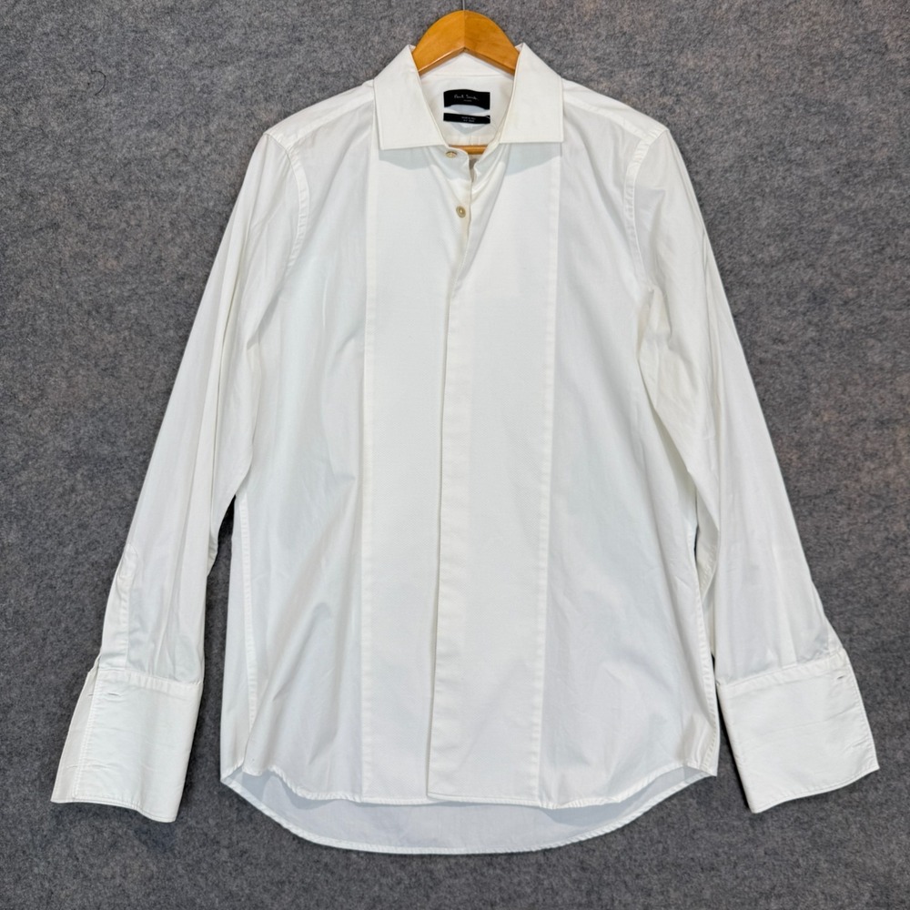 Paul Smith Tuxedo Dress Shirt Mens 16.5 46 SOHO French Cuffs Formal White Italy